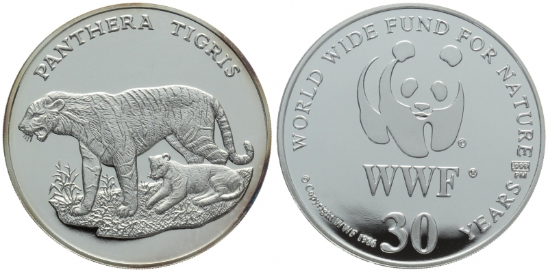 WWF Feinsilbermedaille "Tiger"